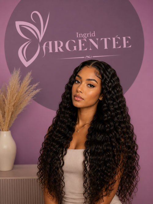 Lace Front Wig Deep Wave HD Lace Transparente 13x6 Densité 200 – Ingrid Argentée