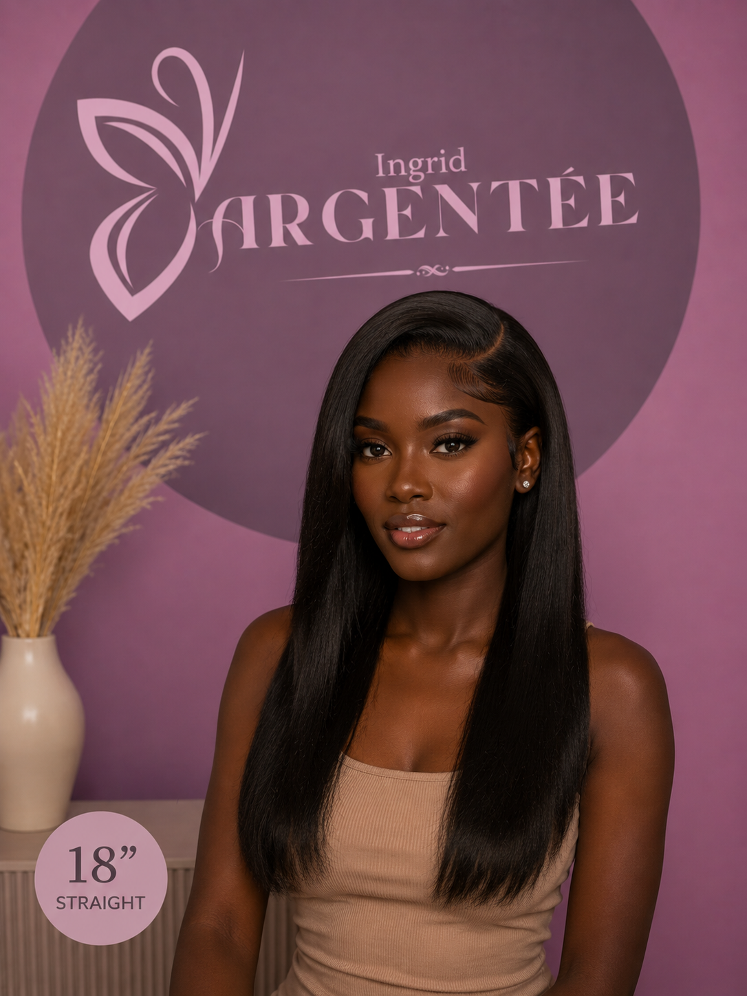 Lace Front Wig Texture Lisse HD 13*6 – Ingrid Argentée