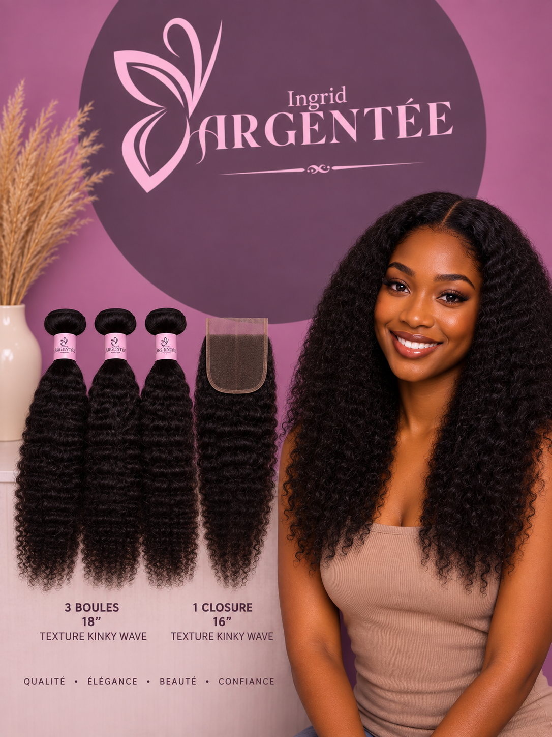Pack 3 Boules + 1 Closure Texture Kinky Wave – Ingrid Argentée